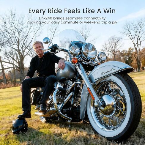 محول سماعة بلوتوث Link240 USB-C للدراجات النارية CarPlay مع منفذ شحن سريع 45 وات، متوافق مع أنظمة المعلومات والترفيه التي تتطلب سماعة رأس لاسلكية متصلة لتنشيط CarPlay، رمادي in Kuwait
