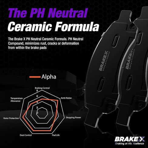 Brake X Rear Brake Pads and Rotors Kit replacement for 2014-2018 TOYOTA COROLLA | NYX OE+ Rotors and Alpha Ceramic Brake Pads in Kuwait