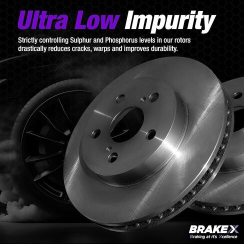 Brake X Rear Brake Pads and Rotors Kit replacement for 2014-2018 TOYOTA COROLLA | NYX OE+ Rotors and Alpha Ceramic Brake Pads in Kuwait