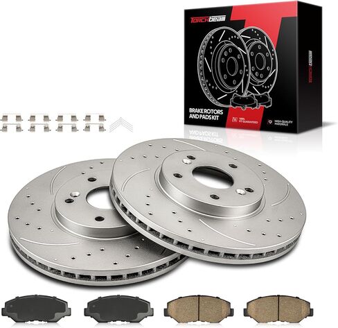 استبدال مجموعة دواسات الفرامل الأمامية والدوارات للجبهة من أجل: 2003-2008 Pilot، (دوار 11.81 بوصة)، 300 مم دوارات أمامية محفورة ومشقوقة ووسادات الفرامل in Kuwait