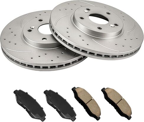 استبدال مجموعة دواسات الفرامل الأمامية والدوارات للجبهة من أجل: 2003-2008 Pilot، (دوار 11.81 بوصة)، 300 مم دوارات أمامية محفورة ومشقوقة ووسادات الفرامل in Kuwait