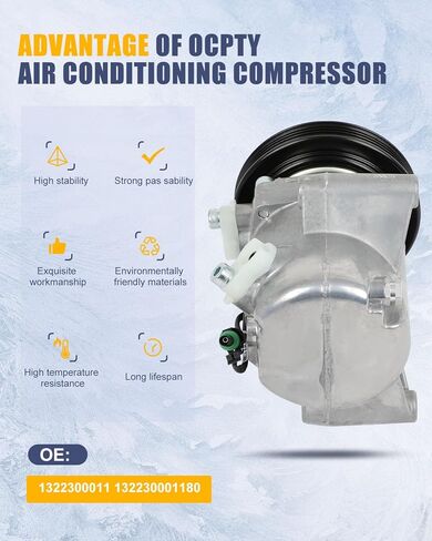 OCPTY AC Compressor for 2008-2015 for Smart Fortwo 1.0L 1322300011 132230001180 in Saudi Arabia