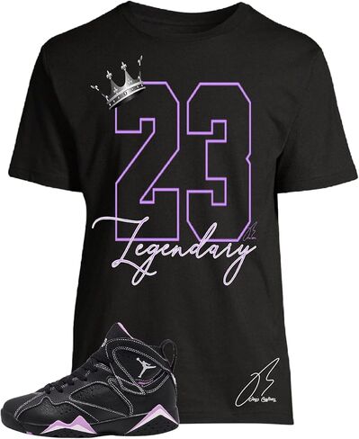 قميص يتناسب مع Retro 7 Barely Grape/Purple، 23 تي شيرت جرافيك أسطوري للجنسين، حذاء رياضي، هدية عيد الميلاد in Kuwait