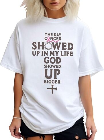 Breast Cancer Shirt – Pink Ribbon Shirts for Women – Breast Cancer Aweness Tshrit - Gift for Her in Saudi Arabia