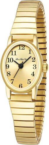 BOSHIYA Gold Watches for Women Easy Read Analog Quartz Women Watch with Stainless Steel Expansion Band Ladies Wrist Watches Waterproof in Kuwait