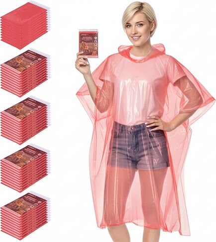 APEXUP Disposable Rain Ponchos for Adults, Emergency Rain Poncho for Camping Hiking Travelling in Kuwait