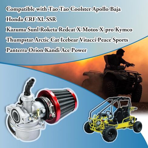 PZ19 Carburetor Kit Fits for TaoTao Baja Kazuma Honda CRF Chinese Quad 4 Stroke 50cc 70cc 90cc 110cc 125cc ATV Dirt Bike Go Kart with Air Filter & Spark Plug 19mm Carb in Saudi Arabia