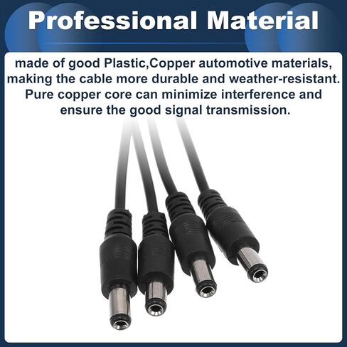 Universal Car Reverse Rear View Parking Camera Video Cable 4 in 1 DC Backup Camera Video Cable Extension for Monitor and Backup Black 0.37M in Saudi Arabia
