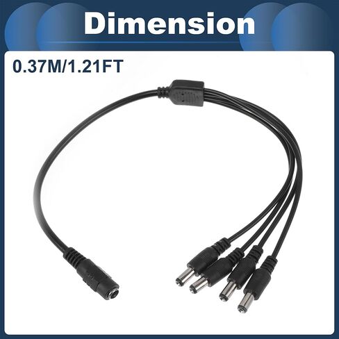 Universal Car Reverse Rear View Parking Camera Video Cable 4 in 1 DC Backup Camera Video Cable Extension for Monitor and Backup Black 0.37M in Saudi Arabia