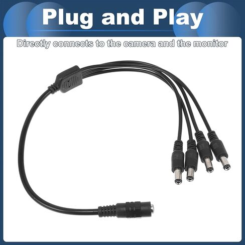 Universal Car Reverse Rear View Parking Camera Video Cable 4 in 1 DC Backup Camera Video Cable Extension for Monitor and Backup Black 0.37M in Saudi Arabia