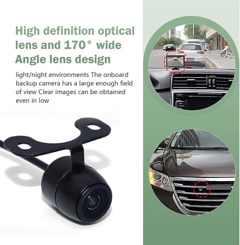 Car Reverse Camera, IP68 Waterproof Automotive Reverse Camera, HD Night Vision Rear View Image, Universal for Most Cars (Black) in Kuwait