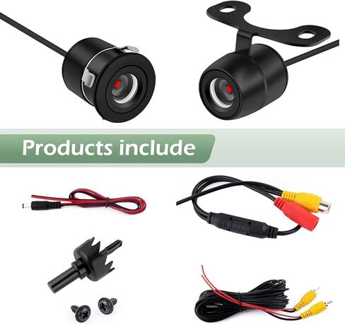 Car Reverse Camera, IP68 Waterproof Automotive Reverse Camera, HD Night Vision Rear View Image, Universal for Most Cars (Black) in Kuwait