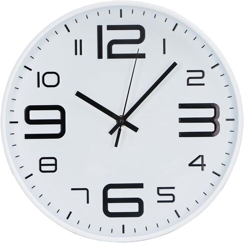 ساعة حائط حديثة غير موقوتة تعمل بالبطارية ساعات حائط صامتة بحركة كوارتز دائرية ساعة ديكور عصرية وعملية بأسلوب بسيط أفضل هدية للمكتب/غرفة المعيشة/غرفة النوم (أزرق، 12 بوصة) in Kuwait