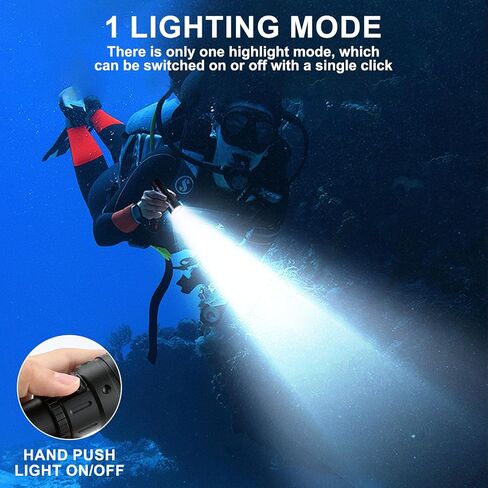 2000 Lumen Dive Light for Scuba Diving, 150 Meters Underwater Flashlight, Rechargeable Battery, White Light, Aluminum Alloy, Diving Flashlight with Push Switch in Kuwait