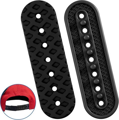 2 Pack Snapback Extender Hat Extender Hat Size Snapback Adjustable Hats Snap Buckle Fastener Silicone 7 Hole Cap Half Size Extenders for Baseball Caps Repairing Replacement Black in Kuwait