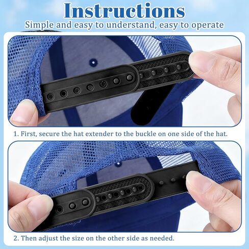 2 Pack Snapback Extender Hat Extender Hat Size Snapback Adjustable Hats Snap Buckle Fastener Silicone 7 Hole Cap Half Size Extenders for Baseball Caps Repairing Replacement Black in Kuwait