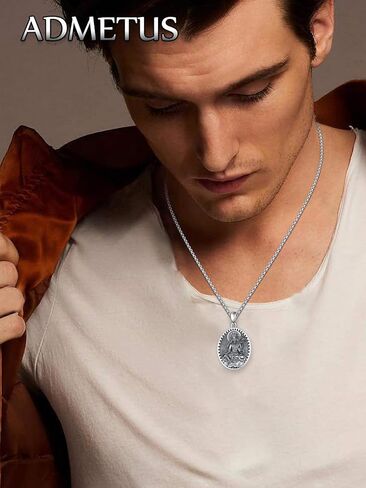 Samantabhadra Necklace Sterling Silver Bodhisattva Buddha Necklace for Men Talisman Amulet Protection Pendant Chinese Constellation Zodiac Necklace Jewelry in Kuwait