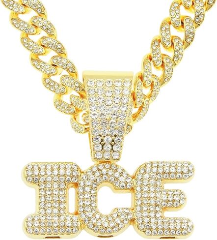 الرجال الهيب هوب حجر الراين رسالة الجليد قلادة قلادة روك مغني الراب المجوهرات، القوطية الشرير الصخرة مثلج الذهب الجليد رسالة الكوبية سلسلة الارتباط للرجال in Kuwait