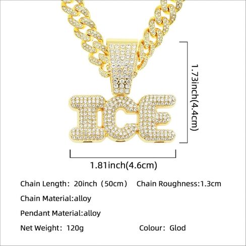 الرجال الهيب هوب حجر الراين رسالة الجليد قلادة قلادة روك مغني الراب المجوهرات، القوطية الشرير الصخرة مثلج الذهب الجليد رسالة الكوبية سلسلة الارتباط للرجال in Kuwait