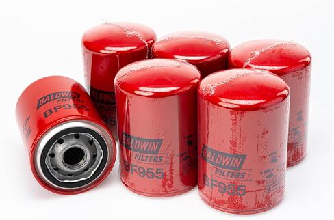 فلتر خزان الوقود Baldwin BF955 - 1-12 خيط، 4 ميكرون اسمي / 15 ميكرون مطلق - يستبدل Goldenrod 595-5، Cim-Tek 70010، WIX 24006، Fleetguard FF5012 وP550115 (عبوة من 6) in Saudi Arabia