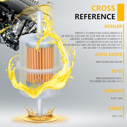 2 Pack 49019-0031 490190031 Fuel Filter for Kawasaki EFI FR541V FR600V FR651V FR691V FX730V FX850V FX850V FX921V FX921V FXT00V in Kuwait