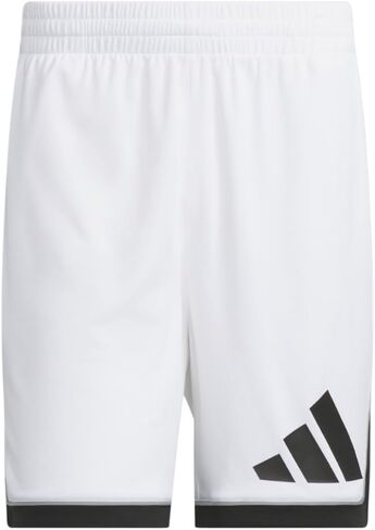 شورت كرة السلة Badge of Sport للرجال من adidas، أبيض/أسود، درزة داخلية مقاس XX-Large/5 بوصة in Saudi Arabia