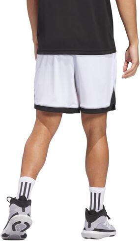 شورت كرة السلة Badge of Sport للرجال من adidas، أبيض/أسود، درزة داخلية مقاس XX-Large/5 بوصة in Saudi Arabia