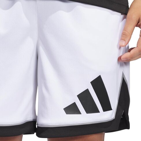 شورت كرة السلة Badge of Sport للرجال من adidas، أبيض/أسود، درزة داخلية مقاس XX-Large/5 بوصة in Saudi Arabia
