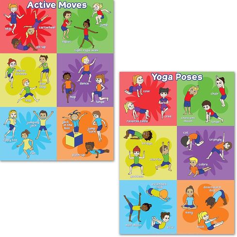 ملصق لأوضاع اليوجا للأطفال من كوفيليكو وملصق يوجا للأطفال الصغار لليوجا اليقظة للأطفال. استخدم ملصق عناصر ركن التهدئة للأطفال لممارسة اليوغا للأطفال. ملصق اليوغا في الفصل الدراسي وملصقات العلاج الطبيعي المنزلي. in Kuwait