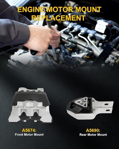 OCPTY 2PCS Front Rear Engine Motor Mount Set Compatible for Dodge Dart 2013 2014 2015 2016 L4 2.0L DOHC # 68081488AH, 68081490AD in Saudi Arabia