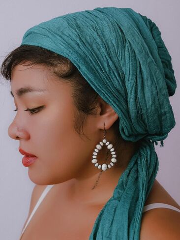 MINACHI Vintage Bohemian Created White Turquoise Dangle Drop Earrings, Boho Summer Jewelry Gift for Women in Saudi Arabia