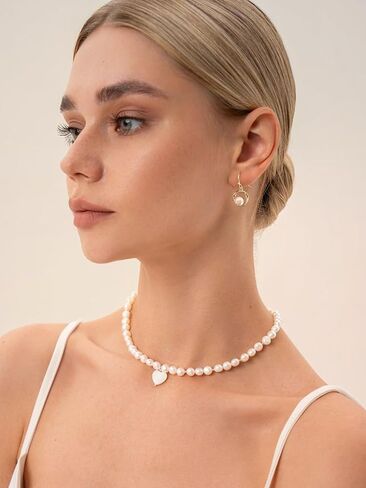 أقراط لؤلؤ أنيقة للنساء 18 قيراط مطلية بالذهب أقراط متدلية على شكل دائرة موبيوس مع لؤلؤ أبيض أنيق متدلي أقراط لحفلات الزفاف ملابس يومية أنيقة إكسسوارات مجوهرات in Kuwait