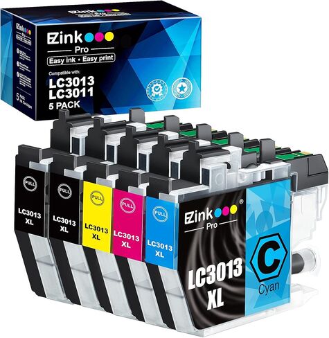 E-Z Ink Pro LC3013 LC3011 Compatible Ink Cartridge Replacement for Brother LC3013XL LC3011 LC-3013 Compatible with MFC-J491DW MFC-J497DW MFC-J895DW MFC-J690DW (2 Black, 1 Cyan, 1 Magenta, 1 Yellow) in Kuwait