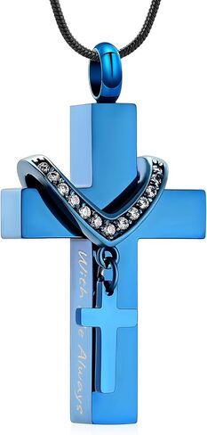 Cross Cremation Jewelry Urn Necklace for Human Ashes for Women Men With Me Always Memorial Ashes Keepsake Pendant in Saudi Arabia