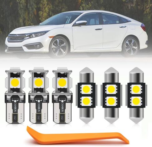 6pcs LED Interior Lights Bulb Kit for Hon'da Civic 2006 2007 2008 2009 2010 2011 2012 Map Dome Trunk License Plate Lights Super Bright Interior Light Bulbs + Install Tool in Saudi Arabia
