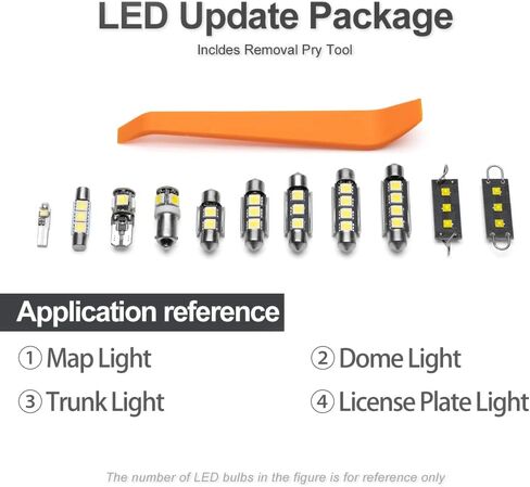 6pcs LED Interior Lights Bulb Kit for Hon'da Civic 2006 2007 2008 2009 2010 2011 2012 Map Dome Trunk License Plate Lights Super Bright Interior Light Bulbs + Install Tool in Saudi Arabia