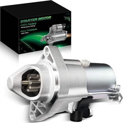 Upgraded New Starter Motor for:-Honda Civic DX EX EX-L GX LX LX-S 2006 2007 2008 2009 2010 2011 1.8L L4 12V 1.2KW 9 Teeth Clockwise Automotive Replacement OE# 31200-RNA-A51, 17958N, SM71001 in Kuwait