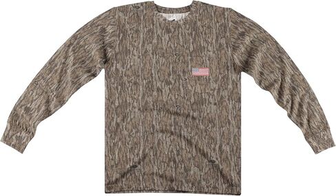 Mens Camo Shirts, Camouflage T-Shirt Hunting, Embroidered USA Flag Design, Authentic Realtree and Mossy Oak Design in Saudi Arabia