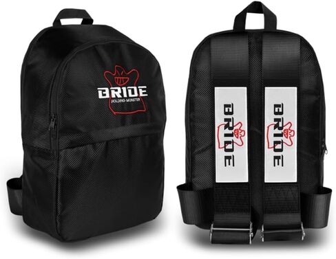 W-POWER JDM Bride Recaro Racing Laptop Travel Backpack Carbon Fiber Style with Adjustable Harness Straps (Red Bride - Purple Strap) in Saudi Arabia