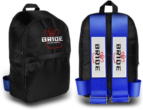 W-POWER JDM Bride Recaro Racing Laptop Travel Backpack Carbon Fiber Style with Adjustable Harness Straps (Red Bride - Purple Strap) in Saudi Arabia