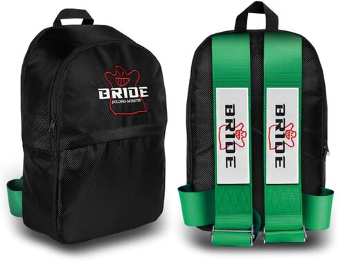 W-POWER JDM Bride Recaro Racing Laptop Travel Backpack Carbon Fiber Style with Adjustable Harness Straps (Red Bride - Purple Strap) in Saudi Arabia