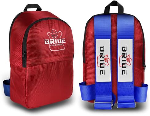 W-POWER JDM Bride Recaro Racing Laptop Travel Backpack Carbon Fiber Style with Adjustable Harness Straps (Red Bride - Purple Strap) in Saudi Arabia