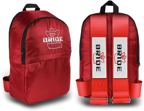 W-POWER JDM Bride Recaro Racing Laptop Travel Backpack Carbon Fiber Style with Adjustable Harness Straps (Red Bride - Purple Strap) in Saudi Arabia