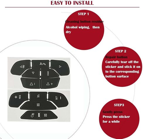 Steering Wheel Dash Button Repair Stickers Decals Compatible with Chevrolet Silverado GM GMC Yukon Acadia Sierra Tahoe Suburban 2006-2014 Interior Car Accessories in Kuwait
