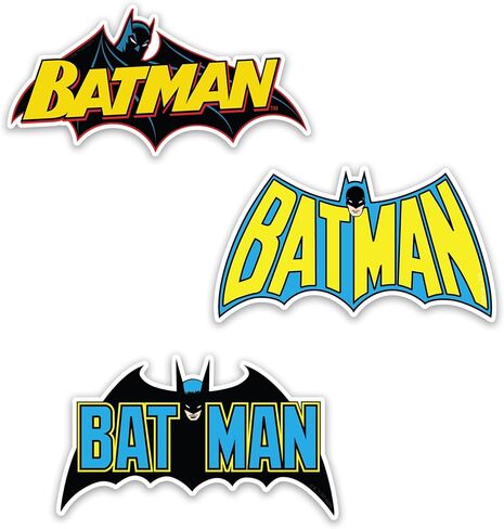 Elektroplate Officially Licensed DC Comics Batman Vintage Dynamic Decals | Premium Automotive-Grade Weatherproof Vinyl Stickers for Car, Water Bottle, Cooler, Phone & More| Made in The USA | Set of 3 in Saudi Arabia