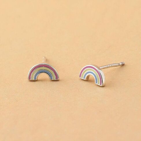 Boma Jewelry Sterling Silver Resin Rainbow Stud Earrings in Saudi Arabia