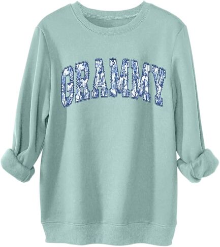 Grammy Sweatshirt Women Grandma Long Sleeve Graphic Shirts Cute Gigi Nana Crewneck Pullover Sweater in Saudi Arabia