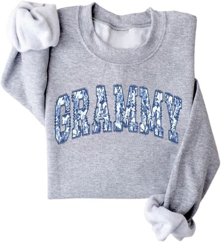 Grammy Sweatshirt Women Grandma Long Sleeve Graphic Shirts Cute Gigi Nana Crewneck Pullover Sweater in Saudi Arabia