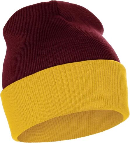 Classic Plain Cuffed Beanie Winter Knit Hat Skully Cap, Unisex Toboggan Hat in Kuwait