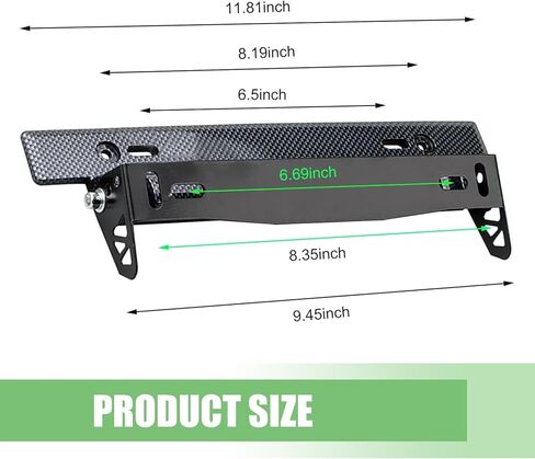 حامل لوحة الترخيص الأمامي للسيارة، حامل حامل لوحة ترخيص قابل للتعديل، دعامة لوحة ترخيص من الفولاذ المقاوم للصدأ قابلة للطي، ملحق تعديل نمط السباق بنفسك (ألياف الكربون) in Kuwait